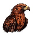 Hawk Bird On White Background Logo. Generative AI Royalty Free Stock Photo