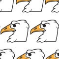 Hawk or eagle bird American symbol seamless pattern