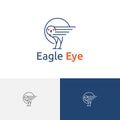 Hawk Eagle Eye Falcon Predator Bird Monoline Logo Template