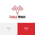 Hawk Eagle Falcon Wings Bird Monoline Modern Logo Template