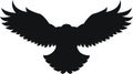 Wild Bird Spread Wings Silhouette Illustration