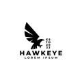 hawk or eagle spreading wing flying logo