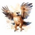 Expressive Watercolor Illustration Of A Griffin Hawk