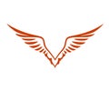 wins Hawk logo eagle fly slogan cartoon design Royalty Free Stock Photo