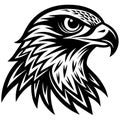 A Hawk logo icon vector illustration linocut