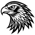 A Hawk logo icon vector illustration linocut.