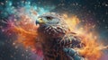 Hawk Nebulae And Galaxies Float In Space In The Smokelike Clouds Of Gas. Generative AI Royalty Free Stock Photo