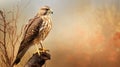 Dignified Hawk Perched On Branches - Hd Wallpaper With Lens Flare