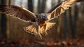 Dynamic Hawk In Flight: Foreshortening Techniques And Photo-realistic Style