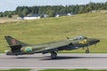 Hawker Hunter fighter aircraft flying low