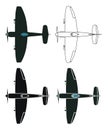 Hawker Tempest in top view