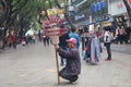 Hawkers sell candied fruit