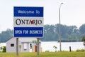 Welcome to Ontario, Open for Business sign