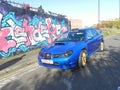 Hawkeye Subaru at the graffiti wall