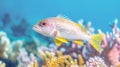 Hawkfish elegantly navigates vibrant corals in a captivating saltwater aquarium setting.