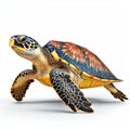 hawksbill turtle, eretmochelys imbricata, anime style , generated by AI Royalty Free Stock Photo