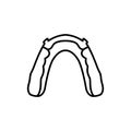 Hawley retainer line icon. Dental prosthetic.