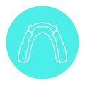 Hawley retainer line icon. Dental prosthetic.