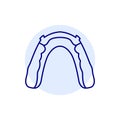 Hawley retainer line icon. Dental prosthetic.