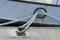 Hawse hole and mooring lines