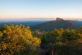 Hawskbill Mountain top on Blue Ridge Parkway at sunset Royalty Free Stock Photo