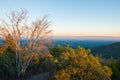 Hawskbill Mountain top on Blue Ridge Parkway at sunset Royalty Free Stock Photo