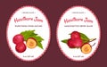 Hawthorn Berry Jam Sticker Design with Ripe Fruit Vector Template