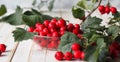 The hawthorn harvesting season for future use. Alternative medicine. The benefits of herbal hawthorn tea.Hawthorn berry on a white