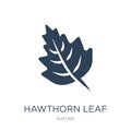 hawthorn leaf icon in trendy design style. hawthorn leaf icon isolated on white background. hawthorn leaf vector icon simple and Royalty Free Stock Photo