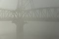 The Hawthorne Bridge with fog. Royalty Free Stock Photo