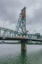 Hawthorne Bridge over Willamette River in downtown Portland, USA Royalty Free Stock Photo