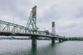 Hawthorne Bridge over Willamette River in downtown Portland, USA Royalty Free Stock Photo