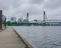 Hawthorne Bridge over Willamette River in downtown Portland, USA Royalty Free Stock Photo