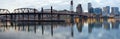 Hawthorne Bridge Over Willamette River at Dusk Royalty Free Stock Photo