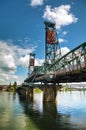 Hawthorne drawbridge in Portland, Oregon Royalty Free Stock Photo