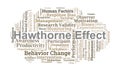 Hawthorne Effect Word Cloud. Core Concepts of Reactivity and Behavioral Observation Theory Royalty Free Stock Photo