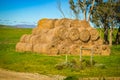 Hay bails on the roadside