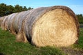 A long row of hay bales