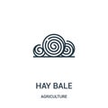 hay bale icon vector from agriculture collection. Thin line hay bale outline icon vector illustration. Linear symbol for use on