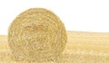 Hay bale isolated close up background.