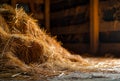 Hay bales in the barn agriculture and farming concept Royalty Free Stock Photo