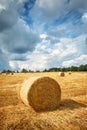 Hay bales with blue sky Royalty Free Stock Photo