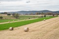 Hay Bales in Farm Field Royalty Free Stock Photo