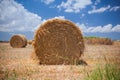 Hay bales on the field Royalty Free Stock Photo