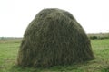 Hay bales in a field at sunset