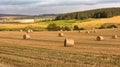 Hay bales in the fields. Speyside Scotland Royalty Free Stock Photo