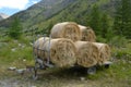 Hay bales in meadow Royalty Free Stock Photo