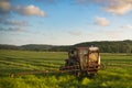 Hay Bales Sunset Summer on field Royalty Free Stock Photo