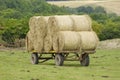 Hay bales on a trailer