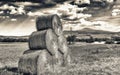 Hay Bales in Tuscany, Italy in spring season Royalty Free Stock Photo